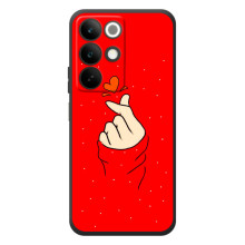 Чехлы (Знак сердечка) на RealMe C85 (Сердце на красном)