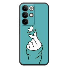 Чехлы (Знак сердечка) на RealMe C85 (Сердечко на бирюзовом)