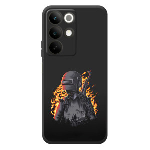 Силиконовый чехол с картинкой "Герой Pubg" на RealMe C85 – В огне