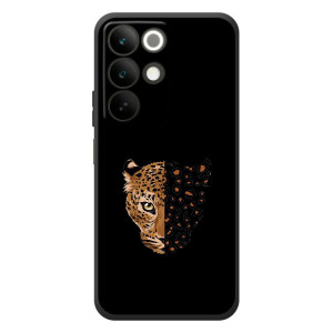 Чехол с леопардовым принтом на RealMe C85 (Леопард на черном)