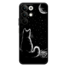 Чохол з принтом для RealMe C85 (AlphaPrint) Модні коти – Котик і місяць