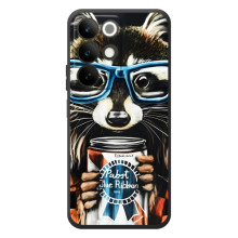 Чехол с принтом для Реалми С85 - (Прикольные) (AlphaPrint) (Енот с банкой)