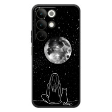 Чохол з малюнком кіт на RealMe C85 (Дівчина з котом)