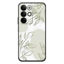 Чохол квітковий дизайн для RealMe C85 (Зелений дизайн)