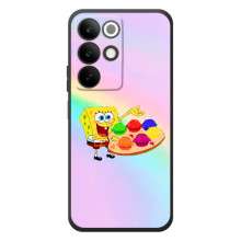 Силиконовый чехол Спанч Боб на Реалми С85 (Бургеры)