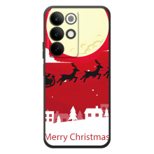 Різдвяні Чохли для RealMe C85 (VPrint) (Санта з оленями)