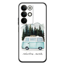 Силиконовый бампер с картинкой машины на RealMe C85 (Домик на колесах)