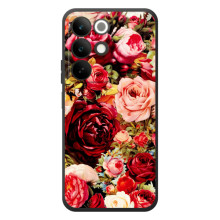 Силіконовий бампер з принтом (квіточки) на РеалМі C85 (Букет квітів)