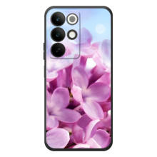 Силіконовий бампер з принтом (квіточки) на РеалМі C85 (Бузкові квіти)