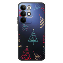 Зимні Чохли для РеалMI C85 - прозорий фон (Різдвяні ялинки)