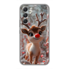 Яркий чехол для RealMe C85 с Зимними Оленятами