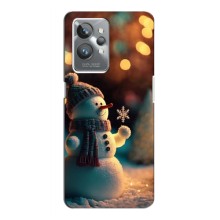 Чехлы на Новый Год Realme GT 2 Pro – Снеговик праздничный