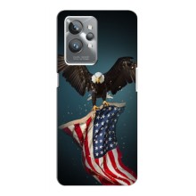 Чехол Флаг USA для Realme GT 2 Pro (Орел и флаг)