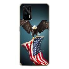 Чехол Флаг USA для Realme GT 5G – Орел и флаг