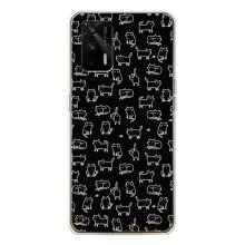 Чехол на тематику: Коты для Realme GT 5G – Котики на черном