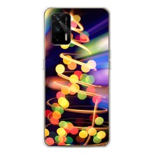 Чохол новорічна ялинка на Realme GT 5G (Гірлянди)