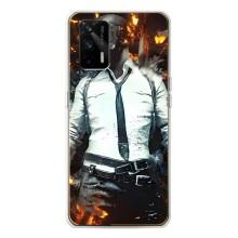 Силиконовый чехол с картинкой "Герой Pubg" на Realme GT 5G (Man Пубг)