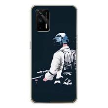Силиконовый чехол с картинкой "Герой Pubg" на Realme GT 5G (В экиперовке)