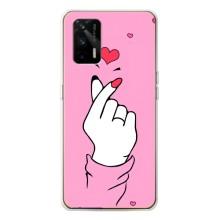 Чехол с принтом для Realme GT 5G (AlphaPrint - Знак сердечка)
