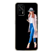 Чохол з картинкою Модні Дівчата Realme GT 5G (Дівчина з телефоном)