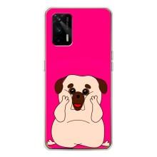 Чохол (ТПУ) Милі песики для Realme GT 5G – Веселий Мопсік