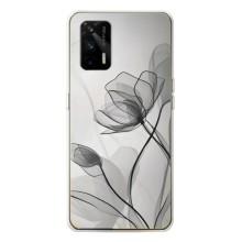 Чехол с цветочным принтом на ДжиТи 5Джи (Черные цветы)