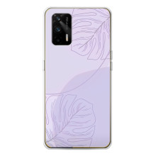 Чехол цветочный дизайн для Realme GT 5G – Монстера фиолетовая