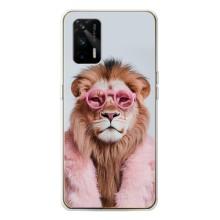 Чехол с принтом стильные животные для ДжиТи 5Джи (Лев в очках)
