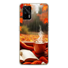 Чехол с уникальным дизайном «Осень с кофе» для Realme GT 5G – Кофе и дождь