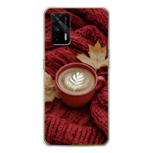 Чехол с уникальным дизайном «Осень с кофе» для Realme GT 5G – Кофе на пледе