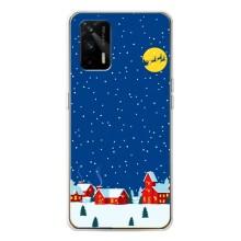 Силіконовий бампер на різдво для Realme GT 5G (Місто в снігу)
