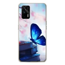 Силіконовий бампер з картинкою звірів для Realme GT 5G – Метелик синій