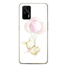 Силіконовий бампер з картинкою звірів для Realme GT 5G – Кролик та кульки