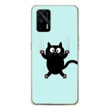 Силиконовый чехол с котиком для Realme GT 5G – Падающий кот