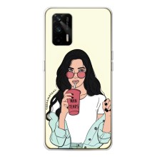 Силіконовый Чохол на Realme GT 5G з картинкой Модных девушек – З напоєм