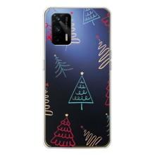 Зимние Чехлы для ДжиТи 5Джи - прозрачный фон (Рождественские елки)