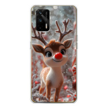 Яркий чехол для Realme GT 5G с Зимними Оленятами