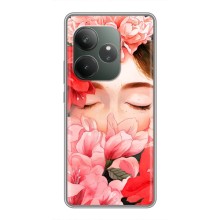 Чехлы (ART) Цветы на Realme GT 6 (VPrint) (Глаза в цветах)