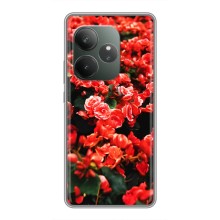 Чехлы с Цветами для Realme GT 6 (VPrint) (Цветы красные)