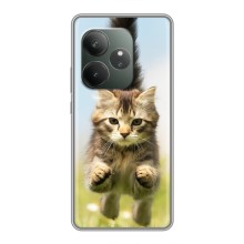 Чехлы с Котиками для Realme GT 6 (VPrint) (Прыжок кота)