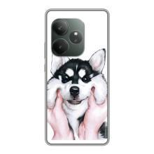 Чехлы с собаками для Realme GT 6 (VPrint) (Довольный Хаски)