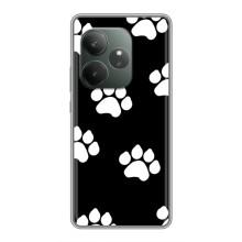 Чехлы с собаками для Realme GT 6 (VPrint) (Следы собаки)