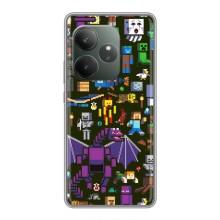 Чехол Майнкрафт на Realme GT 6 (AlphaPrint) Minecraft (Коллаж Майнкрафт)
