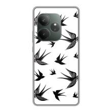 Чехол с птицами на Realme GT 6 (VPrint) (Ласточки)