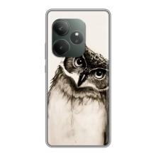 Чехол с птицами на Realme GT 6 (VPrint) (Сова)