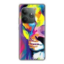Чехол со Львом для Realme GT 6 (VPrint) (Яркий Лев)