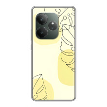 Силиконовый чехол с принтом в цветах на Realme GT 6