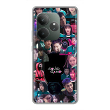 Чехол Гра в кальмара для Realme GT 6 – Коллаж игры кальмара