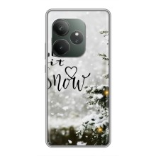 Новогодние, Праздничные Чехлы для Realme GT 6 - 2024 год (Let it snow)