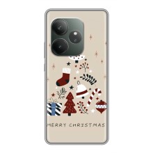 Рождественские Чехлы для Realme GT 6 (VPrint) (Merry Christmas)